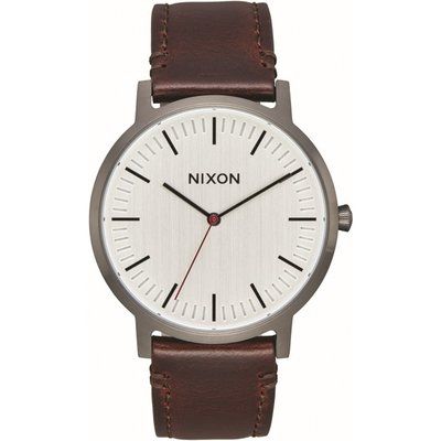 Men's Nixon The Porter Leather Watch A1058-2665