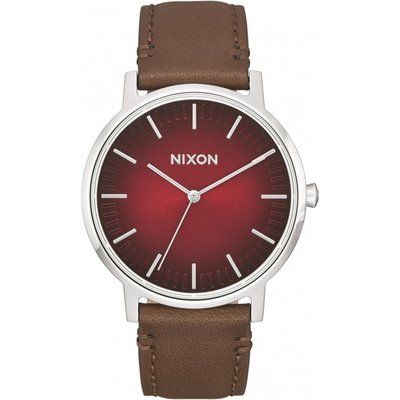 Men's Nixon The Porter Leather Watch A1058-2695