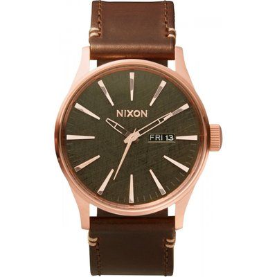 Men's Nixon The Sentry Leather Watch A105-2001
