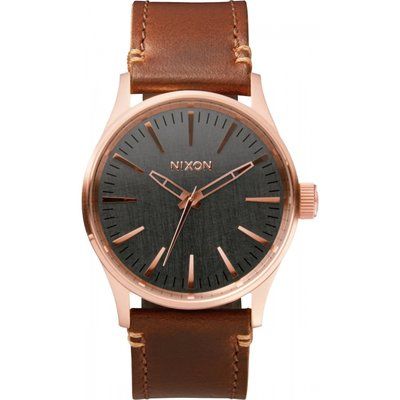 Men's Nixon The Sentry 38 Leather Watch A377-2001