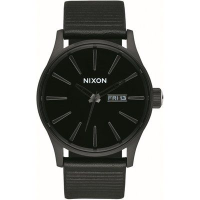 Mens Nixon The Sentry Leather Watch A105-1147