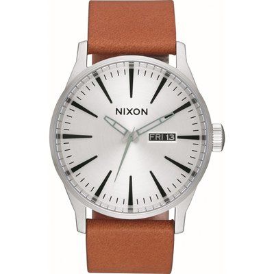 Mens Nixon The Sentry Leather Watch A105-2853