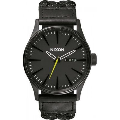 Mens Nixon The Sentry Leather Watch A105-1941
