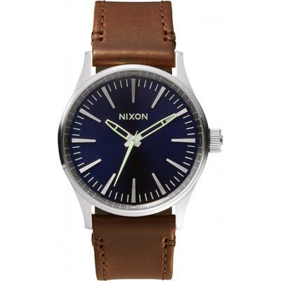 Men's Nixon The Sentry 38 Leather Watch A377-1524
