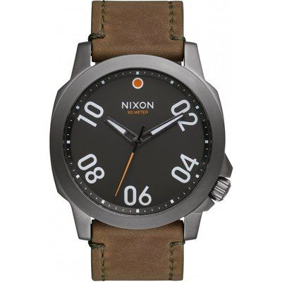 Mens Nixon The Ranger 45 Leather Watch A466-2072