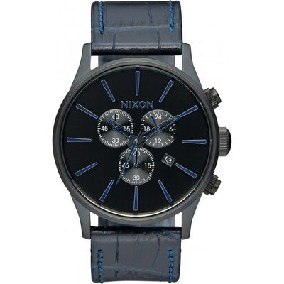 Mens Nixon The Sentry Chrono Leather Chronograph Watch A405-2153