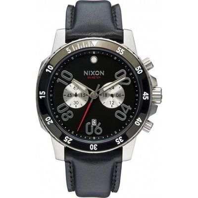 Men's Nixon The Ranger Leather Chronograph Watch A940-000