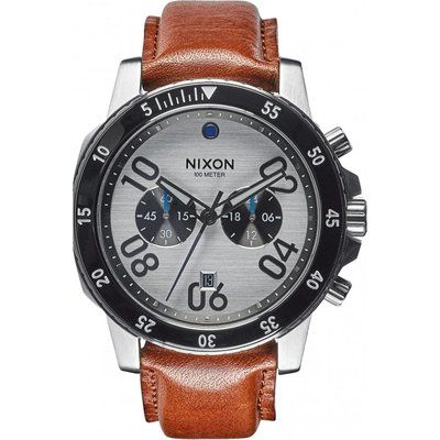 Mens Nixon The Ranger Leather Chronograph Watch A940-2092