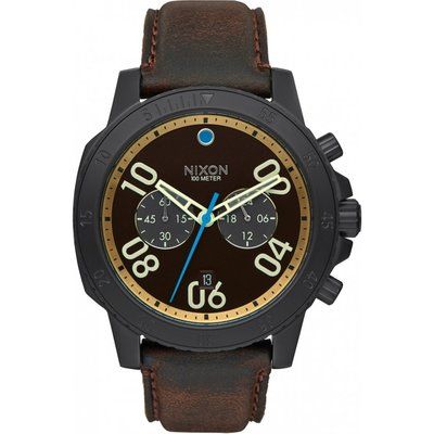 Mens Nixon The Ranger Leather Chronograph Watch A940-2209