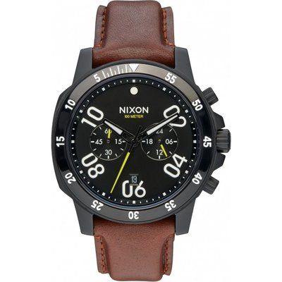 Men's Nixon The Ranger Leather Chronograph Watch A940-712