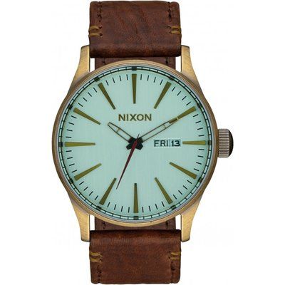 Men's Nixon The Sentry Leather Chronograph Watch A105-2223