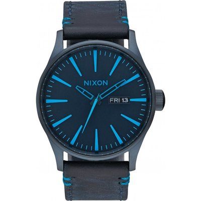 Mens Nixon The Sentry Leather Watch A105-2224
