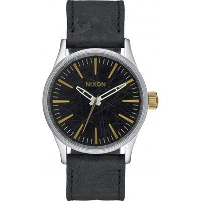 Mens Nixon The Sentry 38 Leather Watch A377-2222