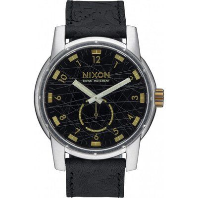 Mens Nixon The Patriot Leather Watch A938-2222