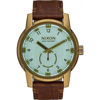 Mens Nixon The Patriot Leather Watch A938-2223