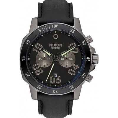 Mens Nixon The Ranger Chrono Leather Chronograph Watch A940-2305