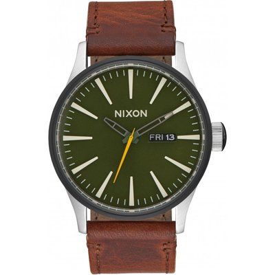 Men's Nixon The Sentry Leather Watch A105-2334