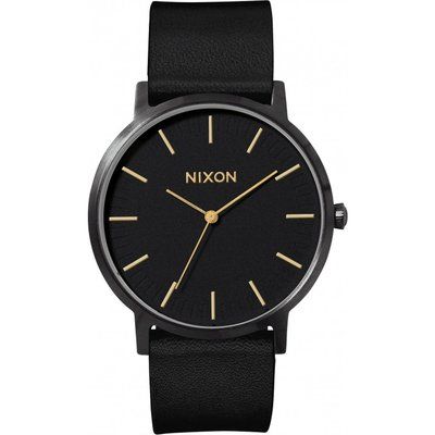 Mens Nixon The Porter Leather Watch A1058-1031