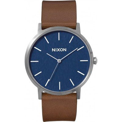 Mens Nixon The Porter Leather Watch A1058-879