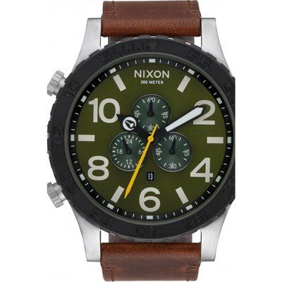 Men's Nixon The 51-30 Chrono Leather Chronograph Watch A124-2334