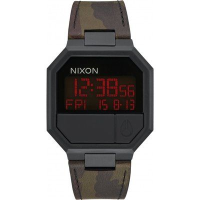 Men's Nixon The ReRun Leather Alarm Chronograph Watch A944-2255
