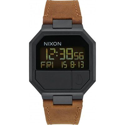 Men's Nixon The ReRun Leather Alarm Chronograph Watch A944-712