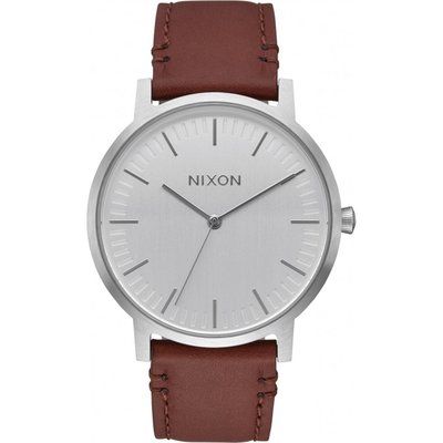 Men's Nixon The Porter Leather Watch A1058-1113