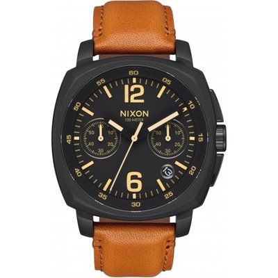 Unisex Nixon The Charger Chrono Leather Watch A1073-2447