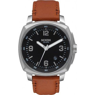 Men's Nixon The Charger Leather Watch A1077-1037