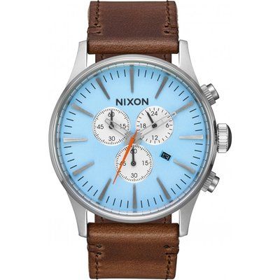 Men's Nixon The Sentry Chrono Leather Chronograph Watch A405-2547