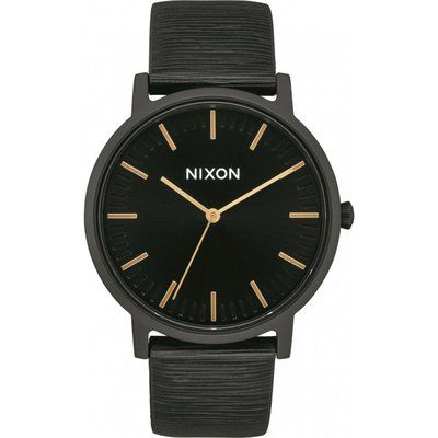 Men's Nixon The Porter Leather Watch A1058-2987
