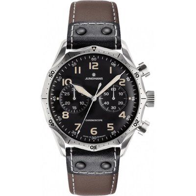 Men's Junghans Meister Pilot Automatic Chronograph Watch 027/3591.00