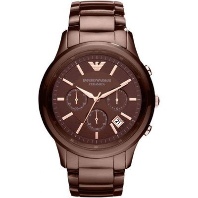 Mens Emporio Armani Ceramic Chronograph Watch AR1454