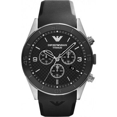 Men's Emporio Armani Tazio Ceramica Titanium Chronograph Watch AR9500