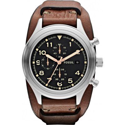 Mens Fossil Compass Chronograph Cuff Watch JR1432
