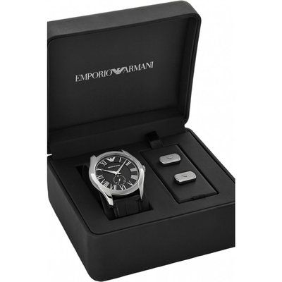 Mens Emporio Armani Cufflink Gift Set Watch AR8027