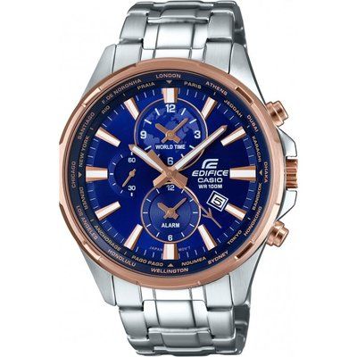 Men's Casio Edifice World Time Alarm Chronograph Watch EFR-304PG-2AVUEF