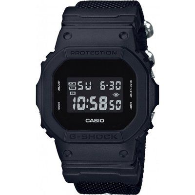 Men's Casio G-Shock Blackout Cloth Series Alarm Chronograph Watch DW-5600BBN-1ER
