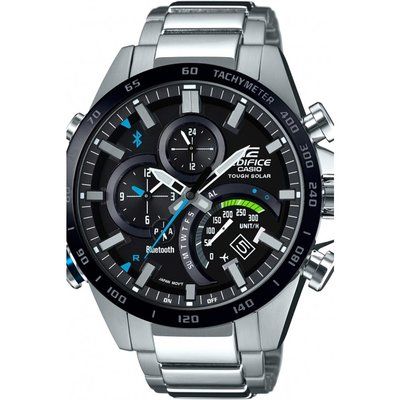 Men's Casio Edifice Bluetooth World Traveller Alarm Chronograph Solar Powered Watch EQB-501XDB-1AER