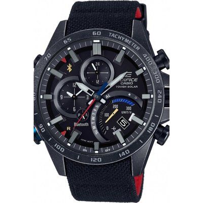 Mens Casio Edifice Bluetooth World Traveller Toro Rosso Limited Edition Alarm Chronograph Solar Powered Watch EQB-501TRC-1AER