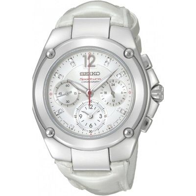 Ladies Seiko Sportura Chronograph Diamond Watch SRW897P