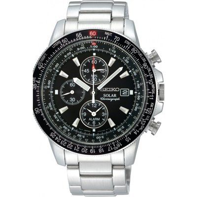 Men's Seiko Alarm Chronograph Solar Powered Watch SSC009P1