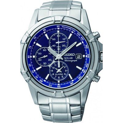 Men's Seiko Alarm Chronograph Solar Powered Watch SSC141P1