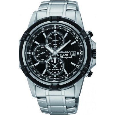 Men's Seiko Alarm Chronograph Solar Powered Watch SSC147P1