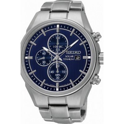 Men's Seiko Titanium Chronograph Solar Powered Watch SSC365P1