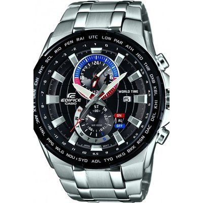 Mens Casio Edifice World Time Alarm Chronograph Watch EFR-550D-1AVUEF