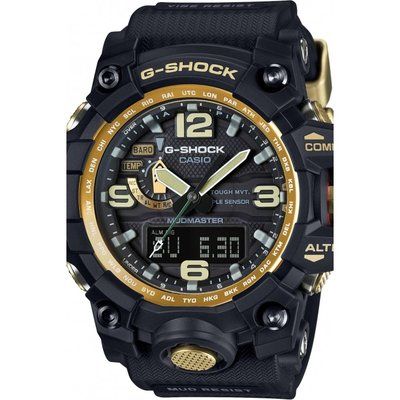 Men's Casio G-Shock Premium Mudmaster Compass Black x Gold Alarm Chronograph Radio Controlled Watch GWG-1000GB-1AER