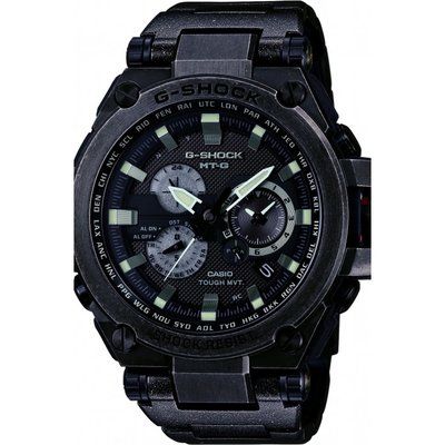 Men's Casio G-Shock Premium MT-G Aged Silver Alarm Chronograph Radio Controlled Watch MTG-S1000V-1AER