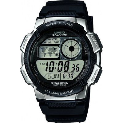 Men's Casio World Time Alarm Chronograph Watch AE-1000W-1A2VEF