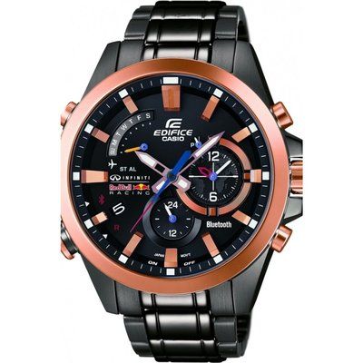 Men's Casio Edifice Time Traveller Bluetooth Red Bull Edition Alarm Chronograph Radio Controlled Watch EQB-510RBM-1AER